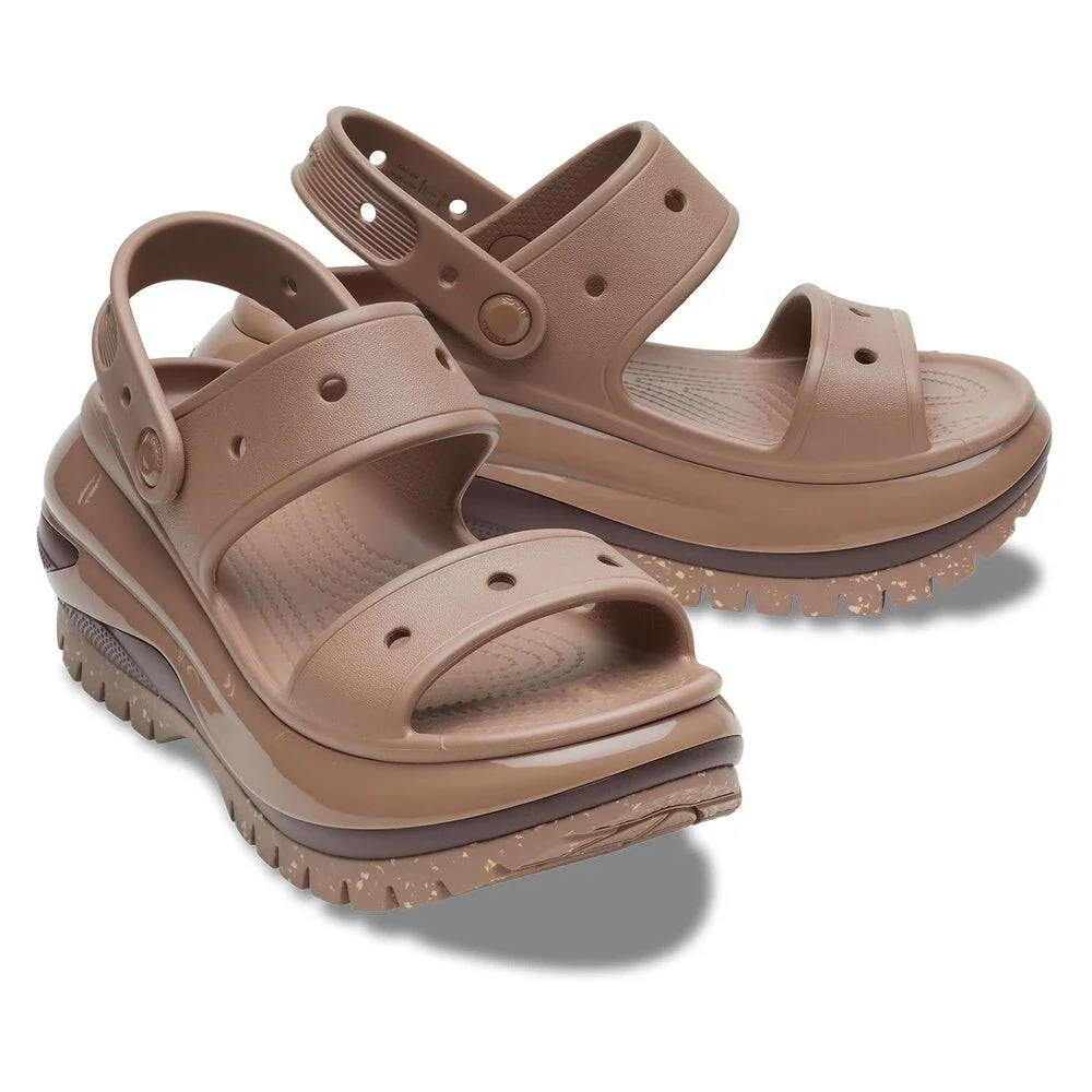 Crocs Mega Crush 207989-2Q9 Sandals Unisex M6/W8 Latte Heel Strap Shoes GBO3096